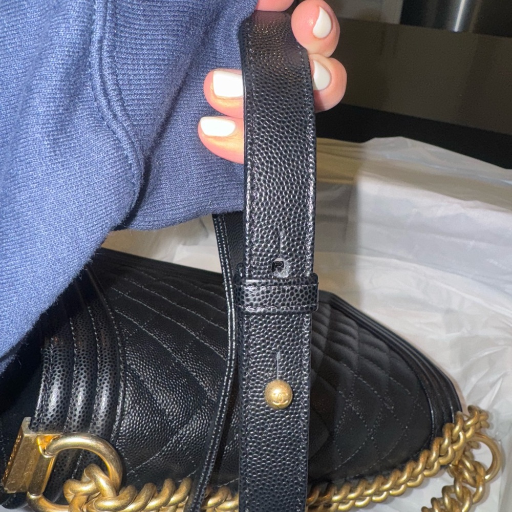 Chanel Boy Bag Medium Black w/Gold Hardware - Picture 16 of 17